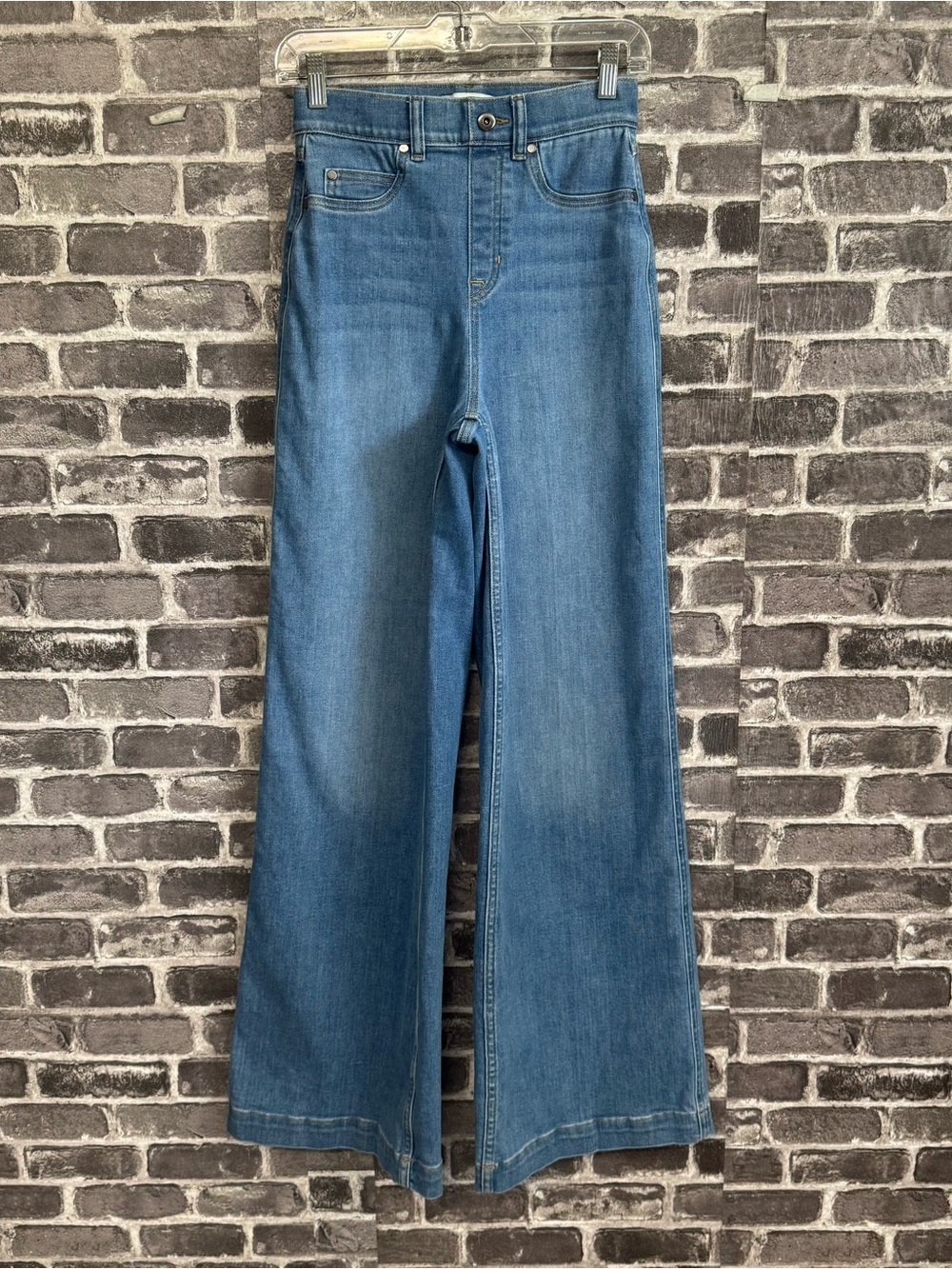 Spanx flare pull on wide leg jeans